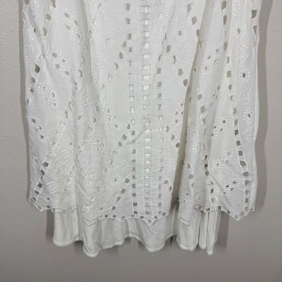 Sundance White Eyelet Lace Dress Sleeveless - Picture 3 of 6